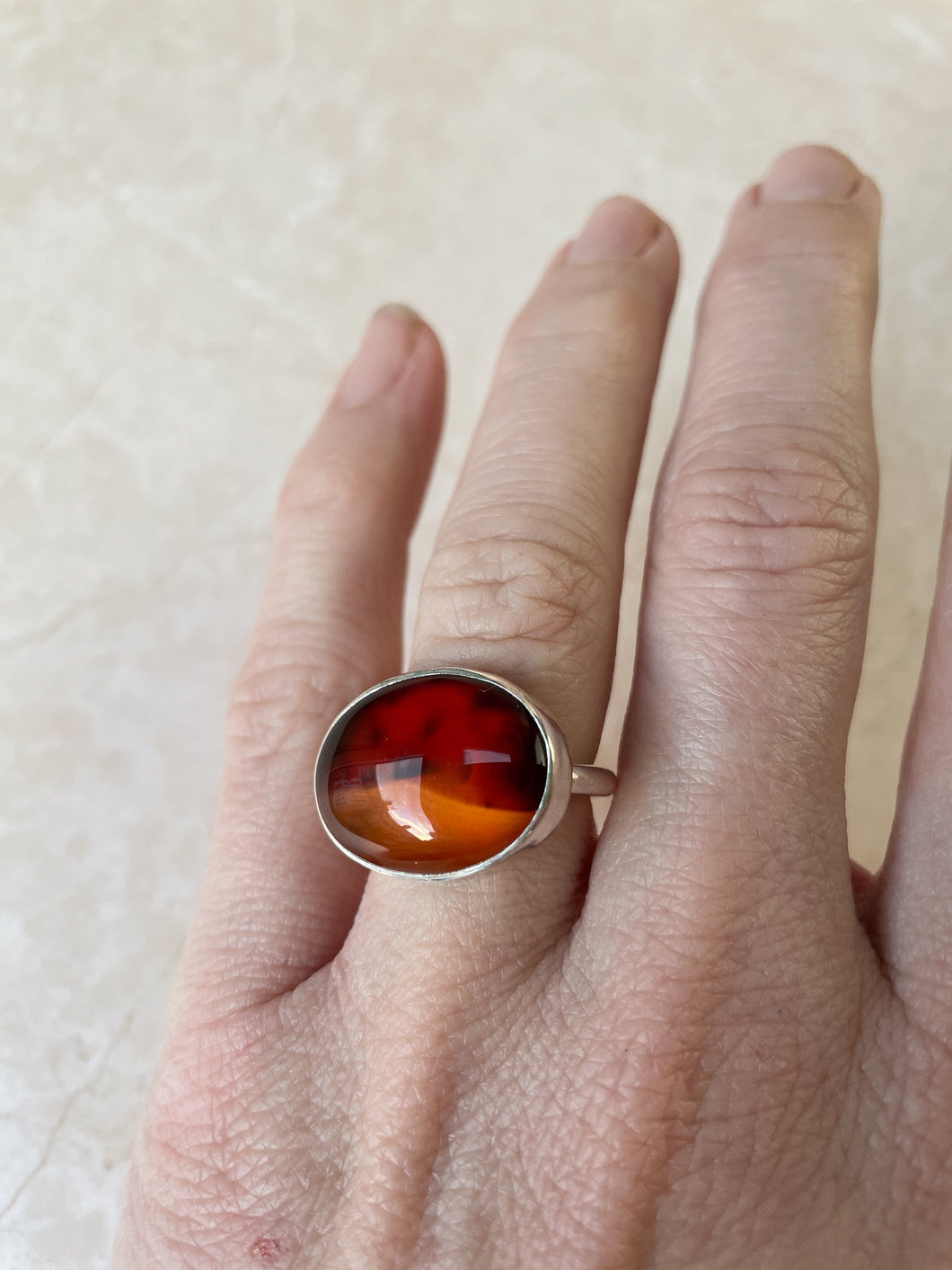 Sunset Agate Ring